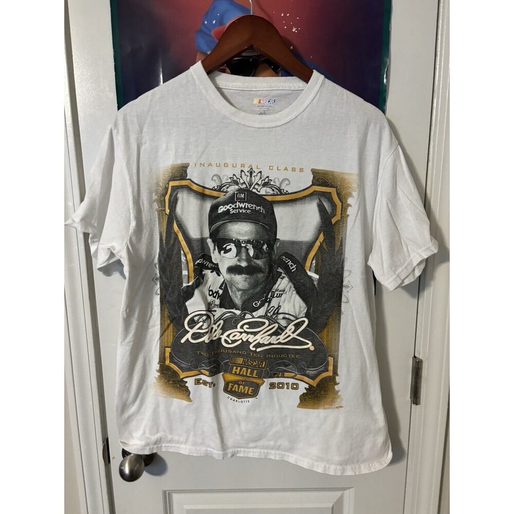 vintage inaugural class RIP dale earnhardt nascar size large white 2010 T-shirt
